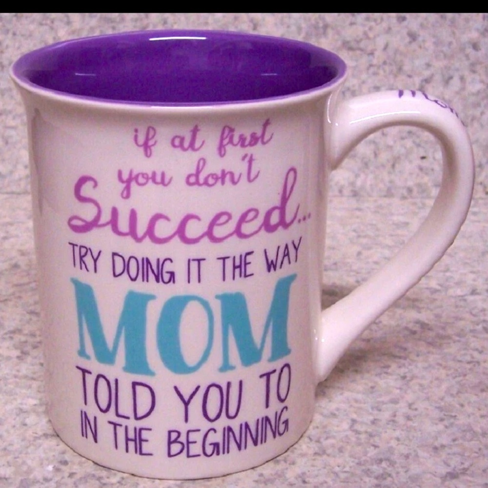 Coffee Mug If at first you don't Succeed NEW 16 ounce Purple and White